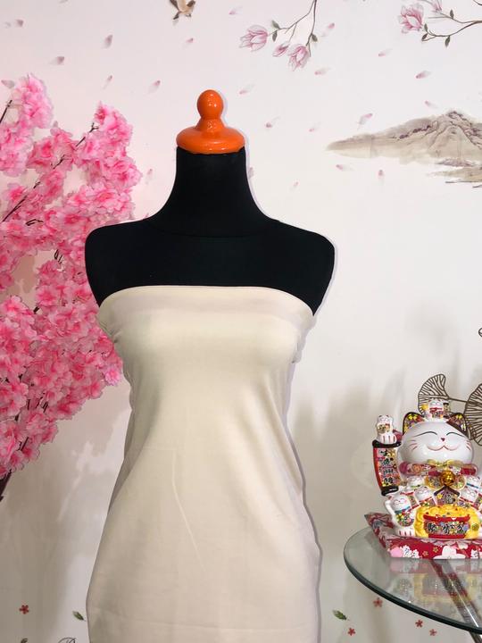 Tube dress mini krem — baju thrift preloved